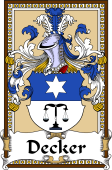 German Coat of Arms Wappen Bookplate  for Decker