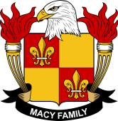 Coat of arms used by the Macy family in the United States of America