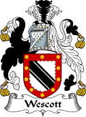 English Coat of Arms for the family Wescot or Wescott
