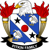 Coat of arms used by the Pitkin family in the United States of America