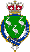 Families of Britain Coat of Arms Badge for: Hearn or Aherne (Ireland)
