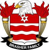 Coat of arms used by the Brasher family in the United States of America