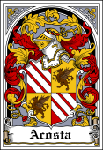 Spanish Coat of Arms Bookplate for Acosta