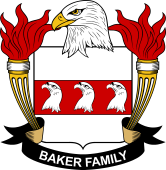 Coat of arms used by the Baker family in the United States of America