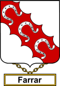 English Coat of Arms Shield Badge for Farrar or Farrer