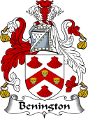 English Coat of Arms for the family Benington