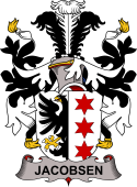 Coat of arms used by the Danish family Jacobsen