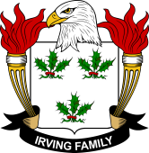 Coat of arms used by the Irving family in the United States of America