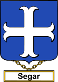 English Coat of Arms Shield Badge for Segar or Seger