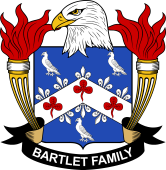 Coat of arms used by the Bartlet family in the United States of America