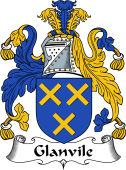 English Coat of Arms for the family Glanvile or Glanville
