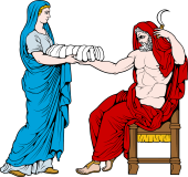Gods and Goddesses Clipart image: Cronos with Rhea