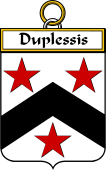 French Coat of Arms Badge for Duplessis
