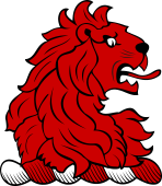 Family Crest from England for: A'Court Crest - A Lion's Head Erased, Regardant