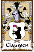 German Coat of Arms Wappen Bookplate  for Claussen