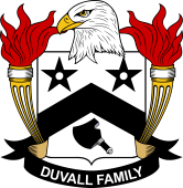 Coat of arms used by the Duvall family in the United States of America