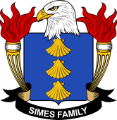 Coat of arms used by the Simes family in the United States of America