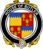Irish Coat of Arms Badge for the BUTLER family