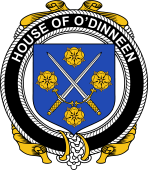 Irish Coat of Arms Badge for the O'DINNEEN family