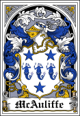Irish Coat of Arms Bookplate for McAuliffe