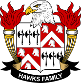 Coat of arms used by the Hawks family in the United States of America