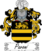 Araldica Italiana Coat of arms used by the Italian family Pavoni