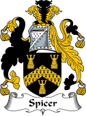 English Coat of Arms for the family Spicer or Spycer
