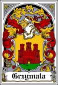Polish Coat of Arms Bookplate for Grzymala