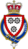 British Garter Coat of Arms for Scott (England)